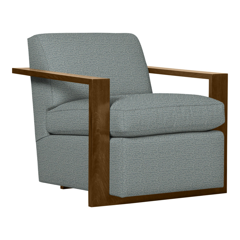 Thom Filicia Home 32" Wide Upholstered Armchair, Wrenn, Tuck Cobalt