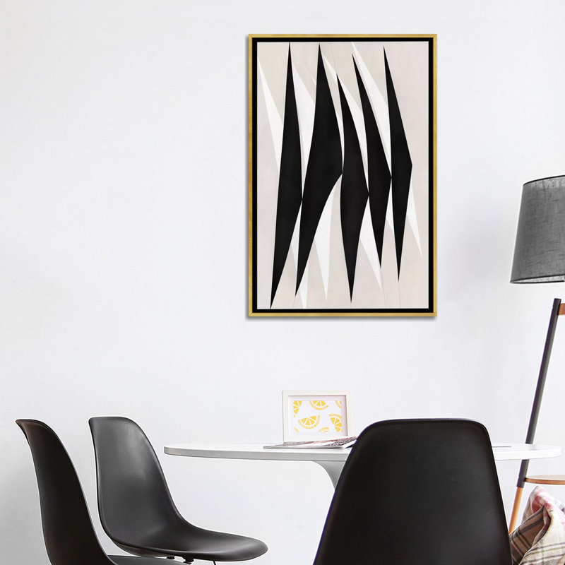 « zèbre print tribal paint »-impression sur image, H 60 po x l 40po x P 1,5 po, Toile encadrée d'or