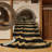 Machine Washable Horizontal Stripes Black Area Rug-870729367