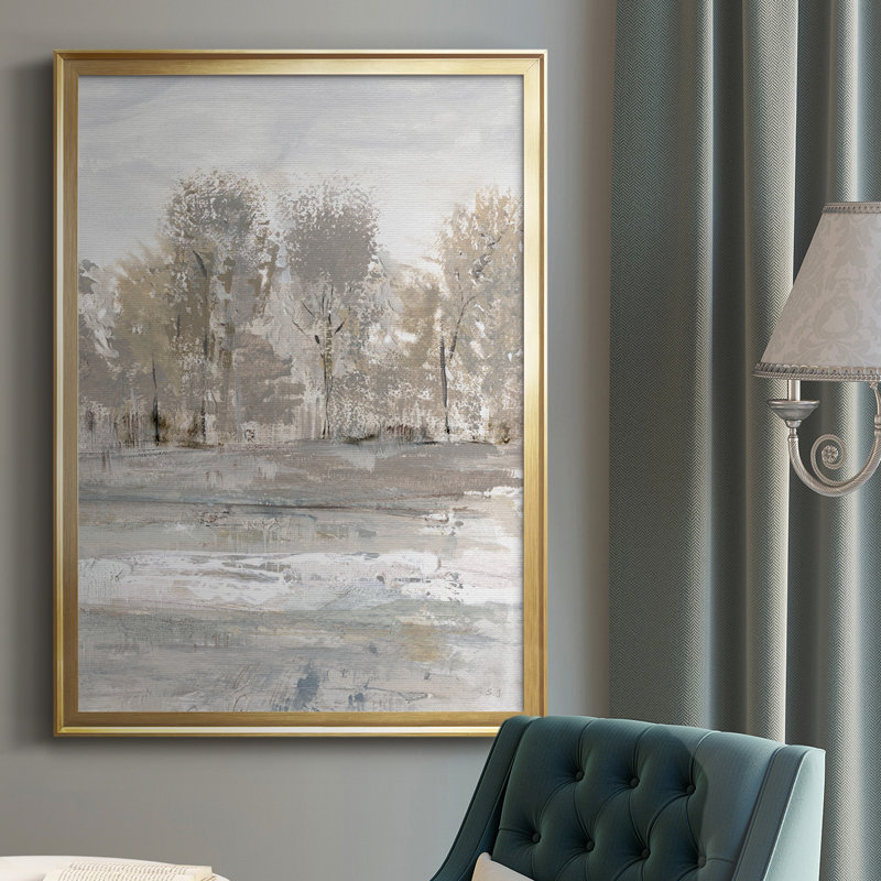 «Meadow's Edge I», reproduction encadrée de qualité supérieure - prête à être accrochée, Cadre doré