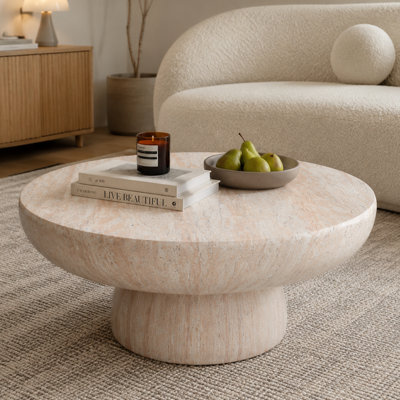 Modern Magnesium Oxide Round Coffee Table