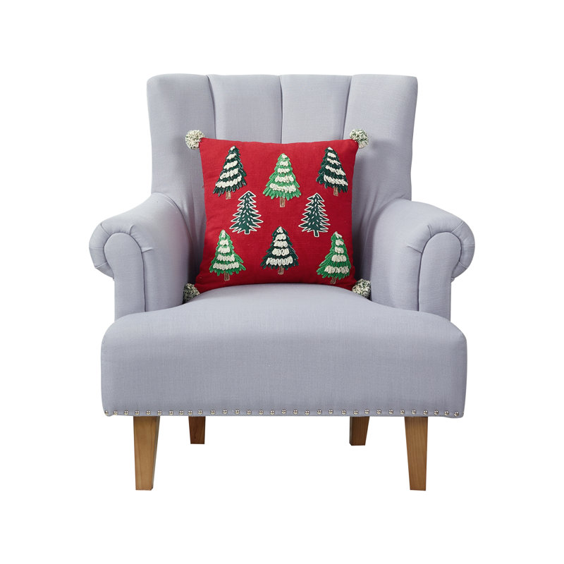 Coussin décoratif avec pompons Christmas Trees