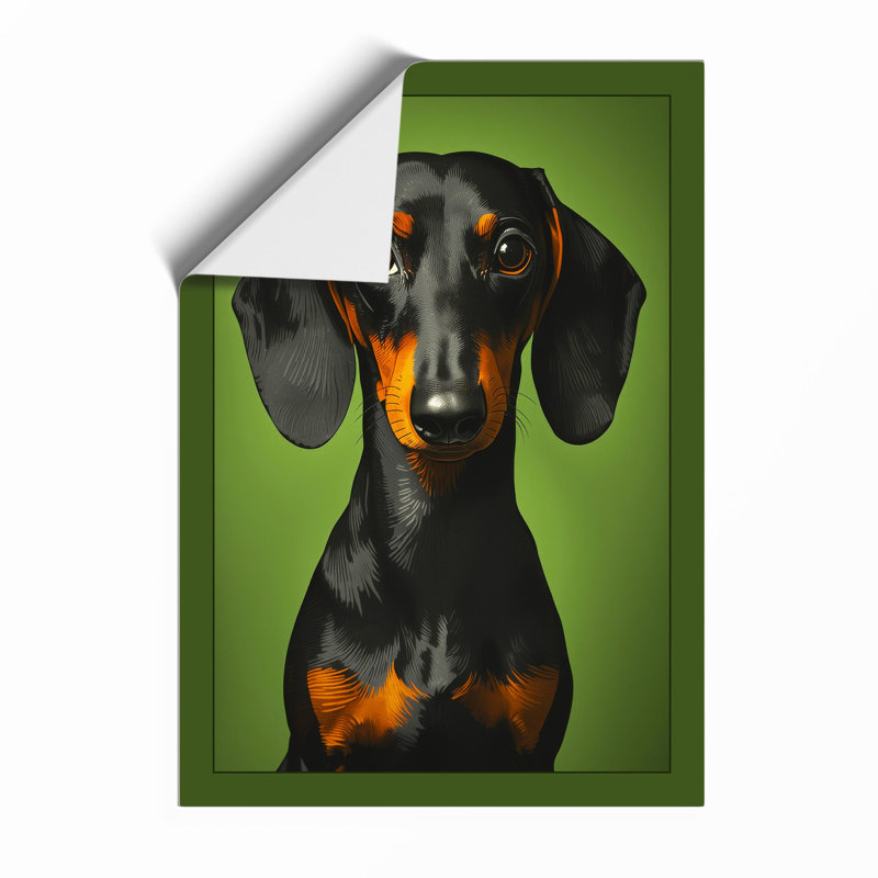 Dachshund Gaze Modern - Framed Print, Unframed, A2 - 59.4 x 42.0 cm