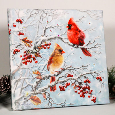 Imprimé Winter Cardinals Pizazz avec cristaux éblouissants
