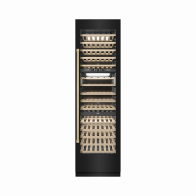 ZLINE Autograph 24 in. 12.4 cu. ft. Triple Zone 100 Bottle Column Wine Cooler in Stainless Steel Accents | Fridge.com