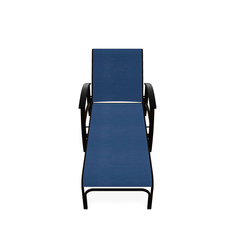 Chaise longue inclinable Askar, Cobalt 35D Sunbrella®, Noir P70, Kona texturé