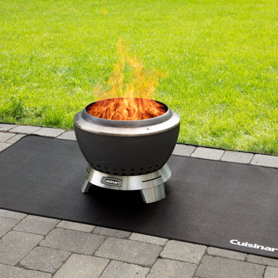 Foyer sans fumée 19,5 po avec base amovible pour cendres Cuisinart, foyer d'extérieur au bois portatif, foyer extérieur en acier inoxydable au carbone sans fumée, circulation d'air améliorée et nettoyage facile