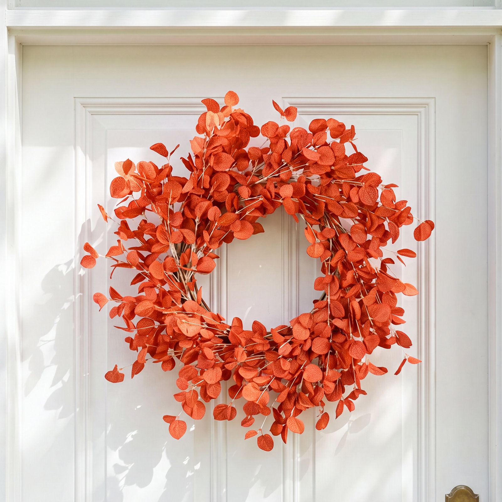 24'' Handcrafted Faux Eucalyptus Wreath, Orange