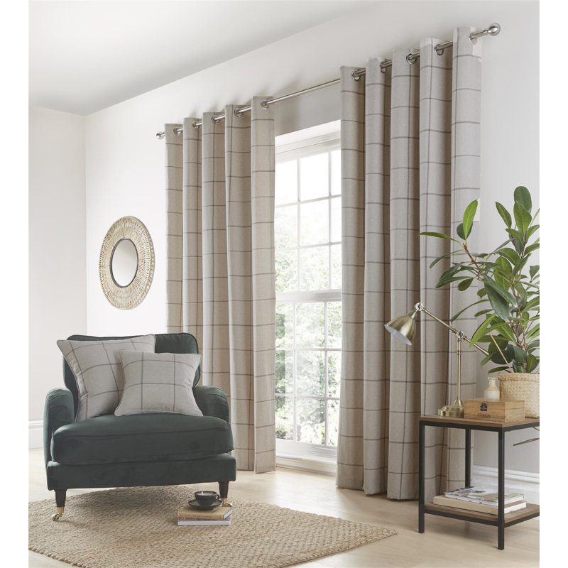 Room Darkening Curtain Panel Pair, 168 W x 183 D cm, Natural