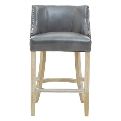 Brodeur Upholstered Counter Stool with Solid Wood Frame