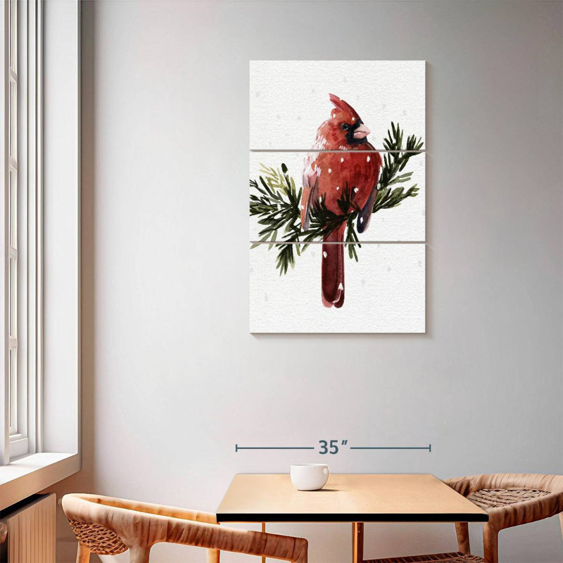 Brampt Cardinal With Snow I, 57" H x 36" W