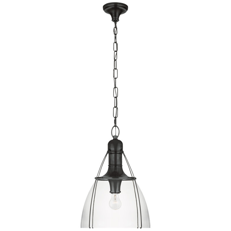 Chapman & Myers Prestwick Pendant, Clear, Bronze, 26.5" H x 18" W x 18" D