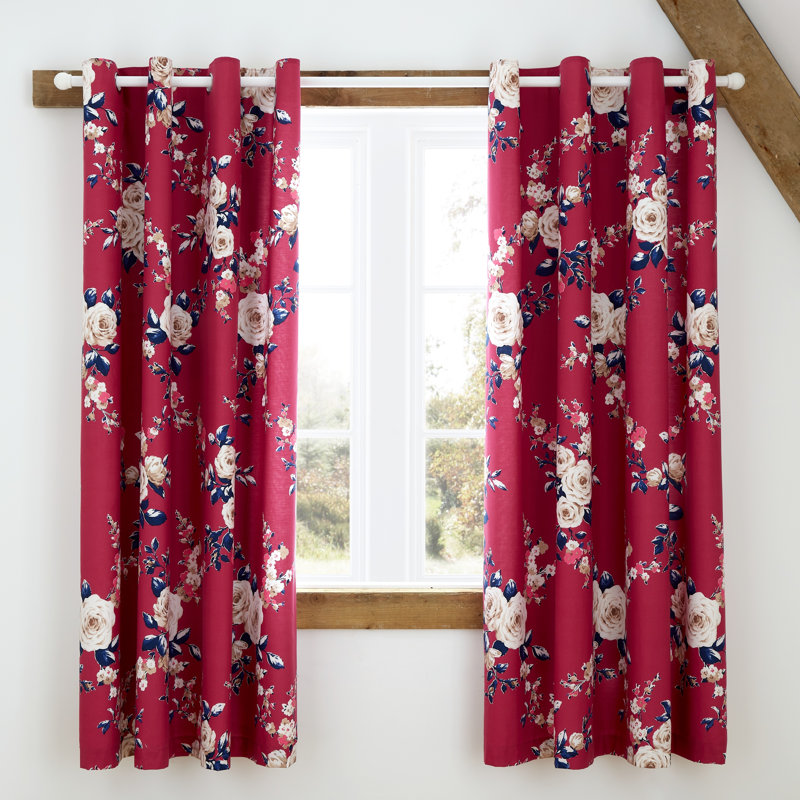 Canterbury Eyelet Blackout Curtains, 168 W x 183 D cm, Plum