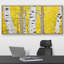 Aspen bouleau fissuré, texture de la forêt jaune, feuilles, art moderne, rustique, 3 pièces-94434450-94434451