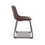Ensemble de 2 chaises de salle à manger Tia, similicuir brun, siège baquet, métal