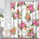 Rideau de douche imperméable à motif floral avec 12 crochets