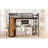 Queen Size Loft Bed Frame With Built-In Wardrobe, Metal Loft Bed With Desk And Storage Shelves, Woodgrain-1302292285