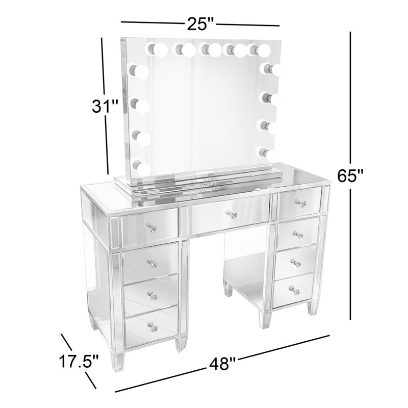 Ensemble coiffeuse avec miroir Rockland