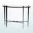 Marilla Half-Moon Tabletop With Marble Modern Rustic & Metal Framed Console Table