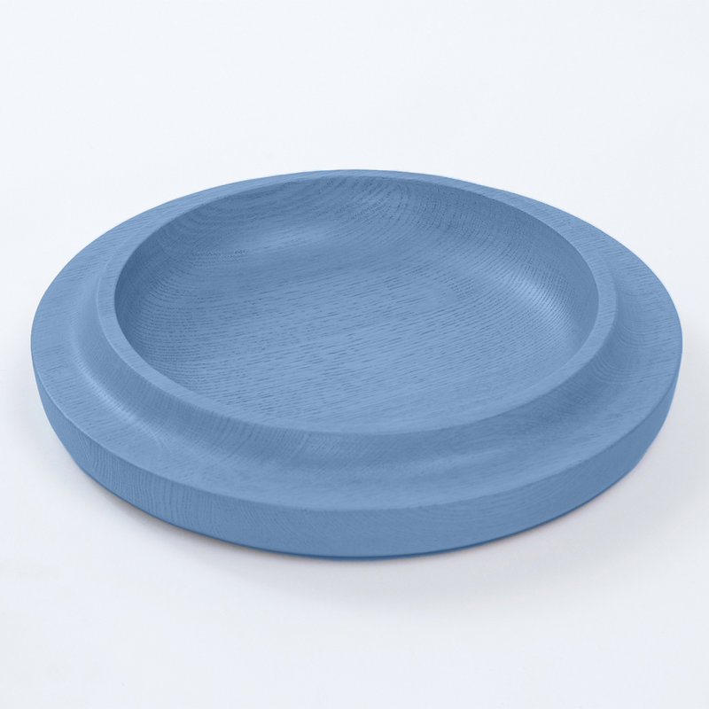 Waan Wood Fruit Bowl, 2.5" H x 14.25" W x 14.25" D, Light Blue