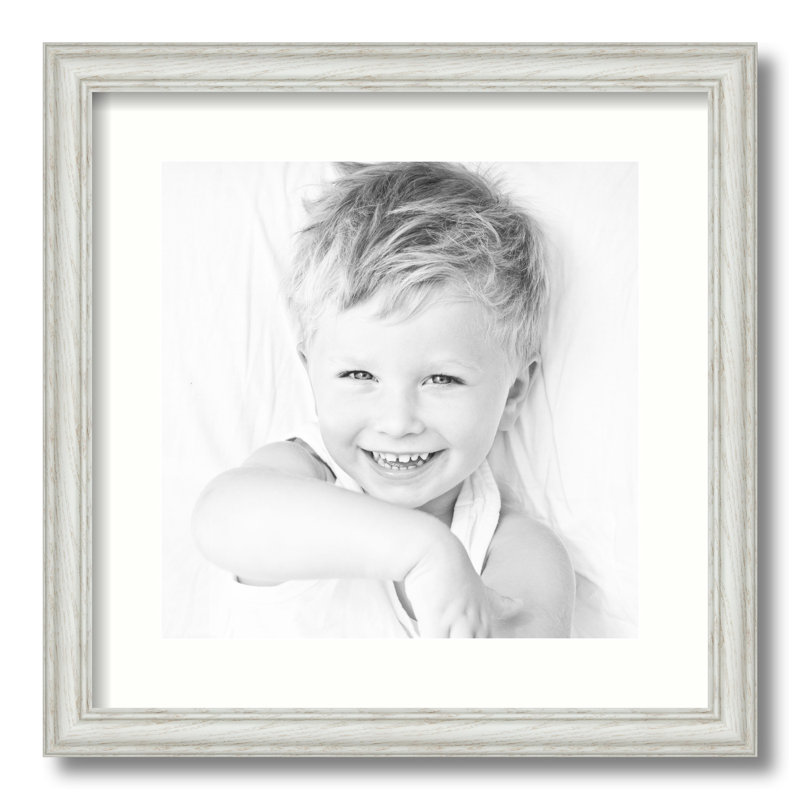 Wood Matte Picture Frame with Mat, Light Cream
