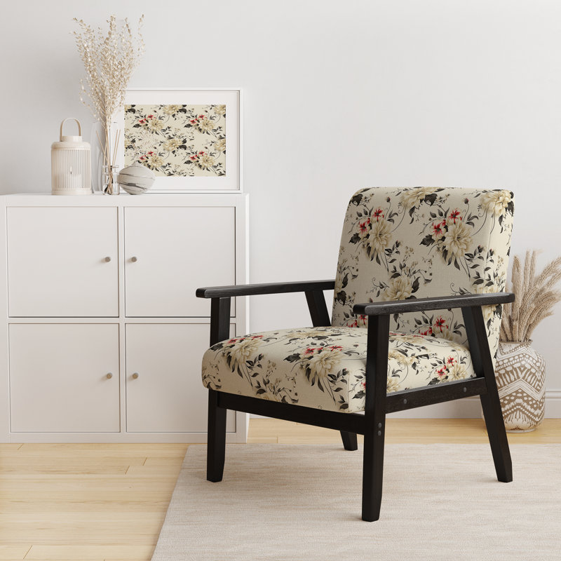 Chaise d'appoint florale Cobalt, Motif victorien de simplicité minimaliste IV