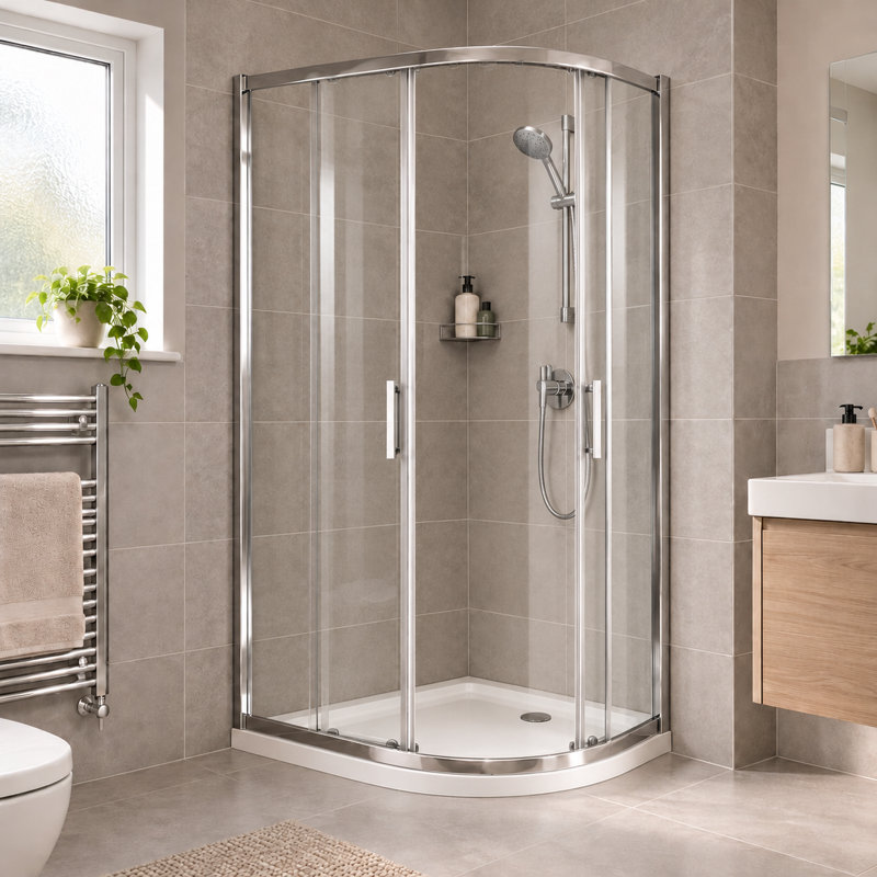 Feora Semi-Frameless Shower Enclosure, 1200mm W x 800mm D