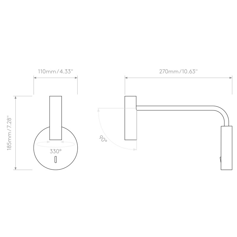 Enna 1 - Light LED Swing Arm, Matt White