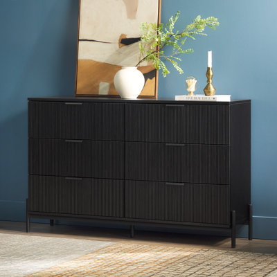 Commode double 6 tiroirs Asho Reeded