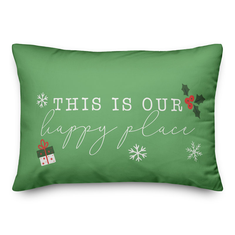  Coussin rectangulaire This is Our Happy Place, Vert