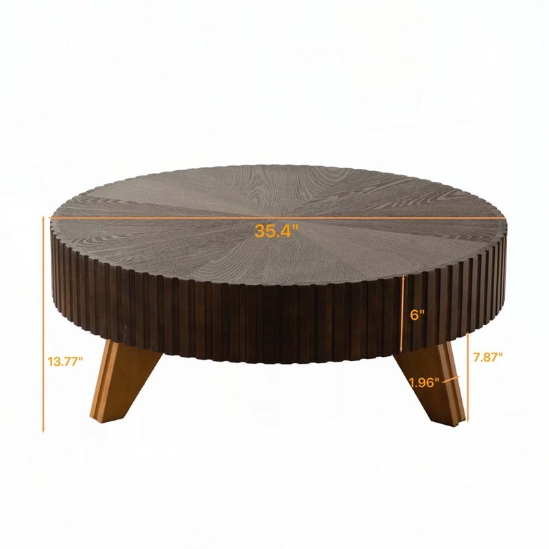 Table basse 35,4 po, Brun / Naturel