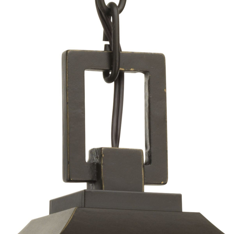Husby 3-Light Antique Bronze Outdoor Hanging Lantern with Clear Beveled Glass, Antique Bronze