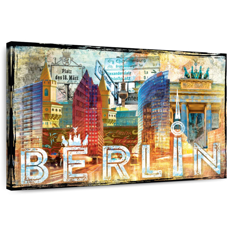 Ravi, points d'intérêt de la ville de Berlin, grunge, H 30 po x l 45 po