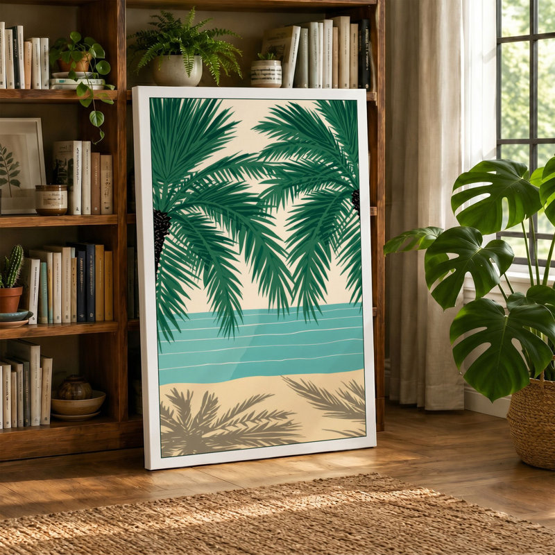 Waterfront Tropical - Wrapped Canvas, 18x12 - 45.7 x 30.5 cm, Sage Border