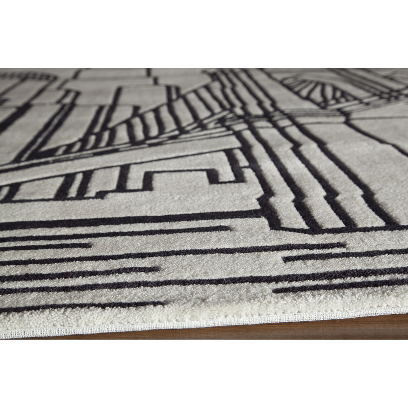 Tapis ivoire touffeté à la main Adelle, Rond 5 pi