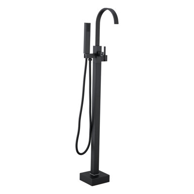Robinet de baignoire autoportant monocommande à fixation au sol avec douche à main