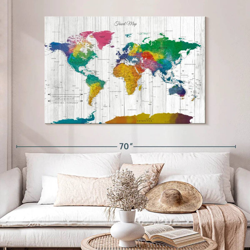 World Travel Amrico, punaise II, H 34 po x l 51 po