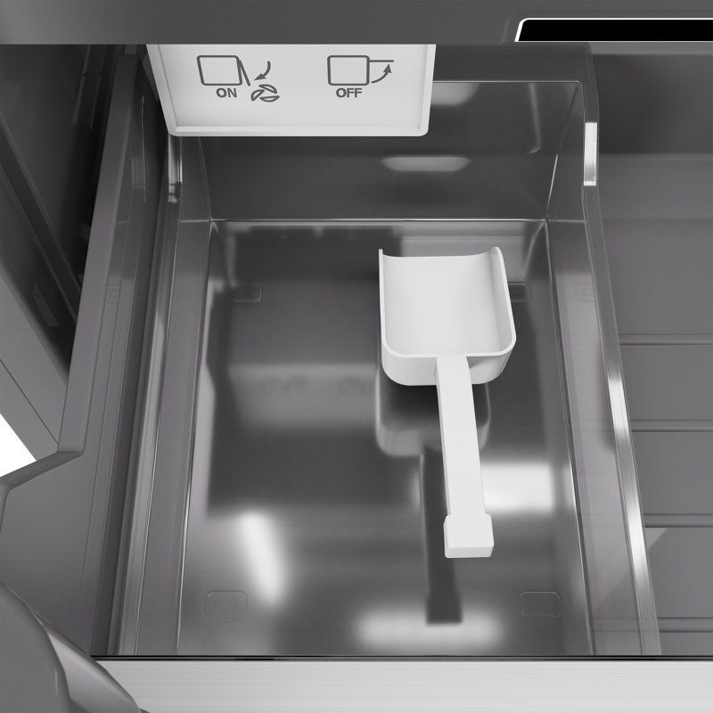 ZLINE 18 in. 8.6 cu. ft. Right Hinge Column Freezer in White Matte with Graphite Gray Interior, Satin Stainless Steel, Right