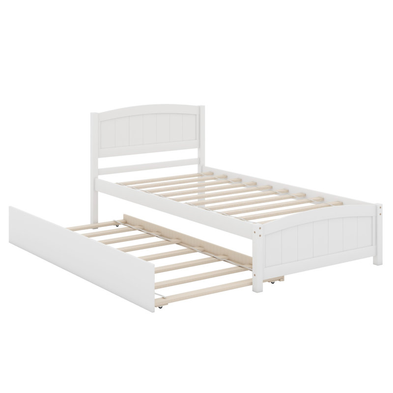 Lit plateforme avec lit gigogne, Blanc