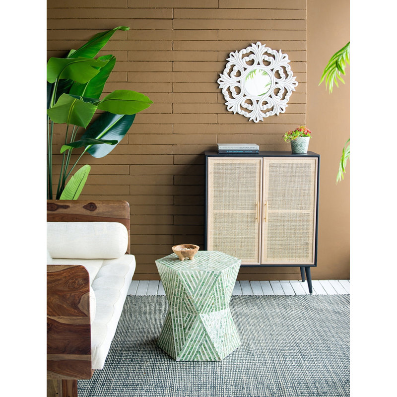 Tapered Green Garden Capiz Stool