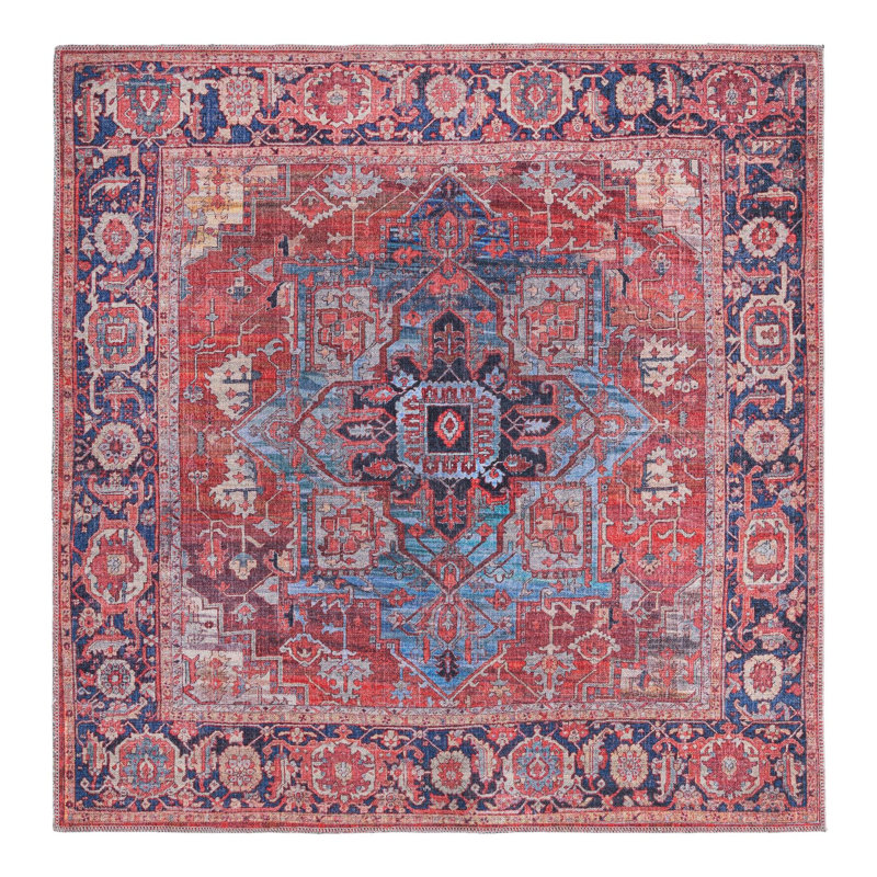 Haigh Washable Oriental Indoor Rug, Square 5'3" x 5'3"
