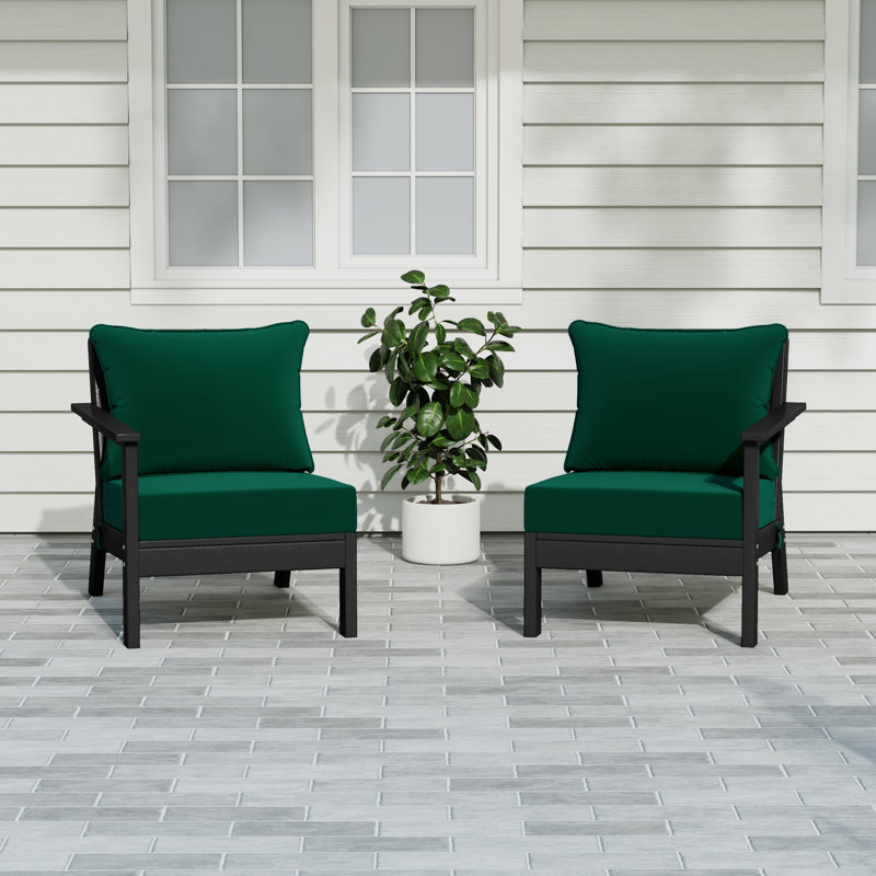 Ensemble de sièges profonds avec coussins, Green, Black