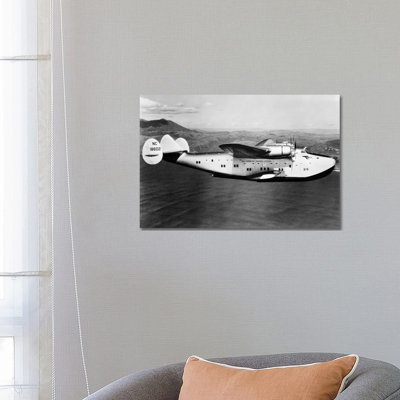 1930s-1940s Pan American Clipper Flying Boat Airplane In Flight - Wrapped Canvas Print
