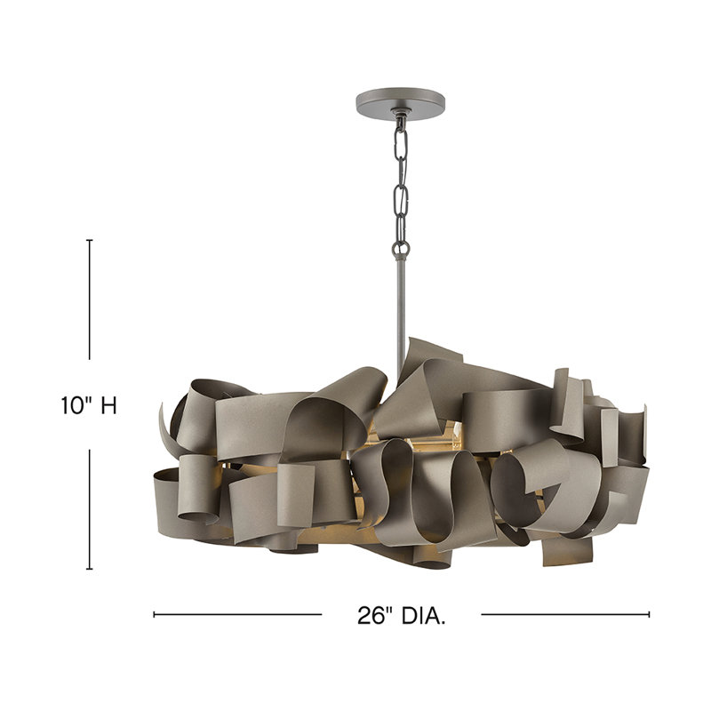 Lustre suspendu à cinq lumières Fredrick Ramond Delfina, Bronze mat
