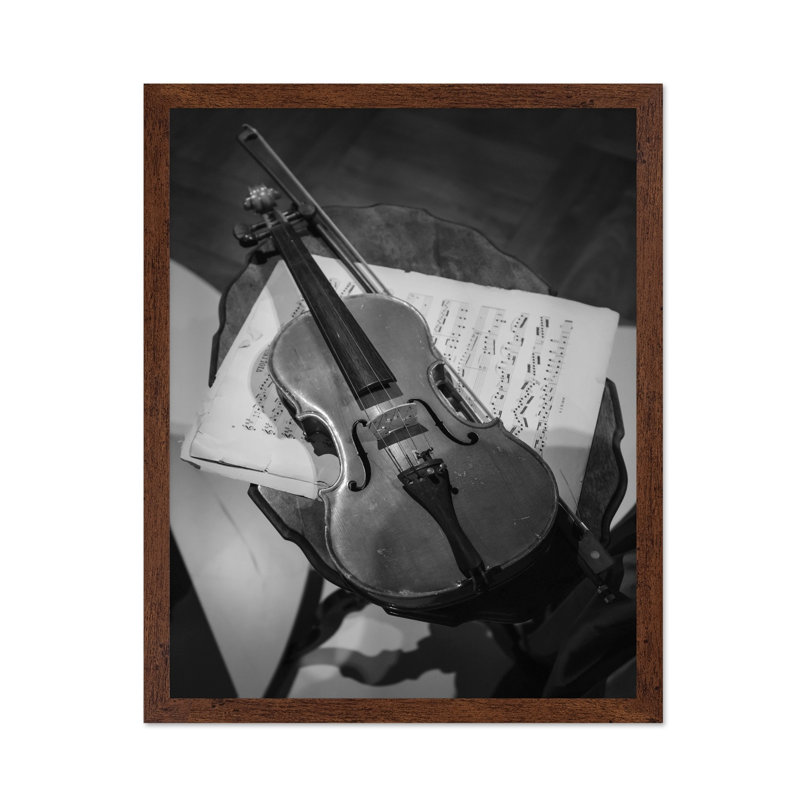 Photographie de violon, Poster, 16"H x 20"W, Brown Framed