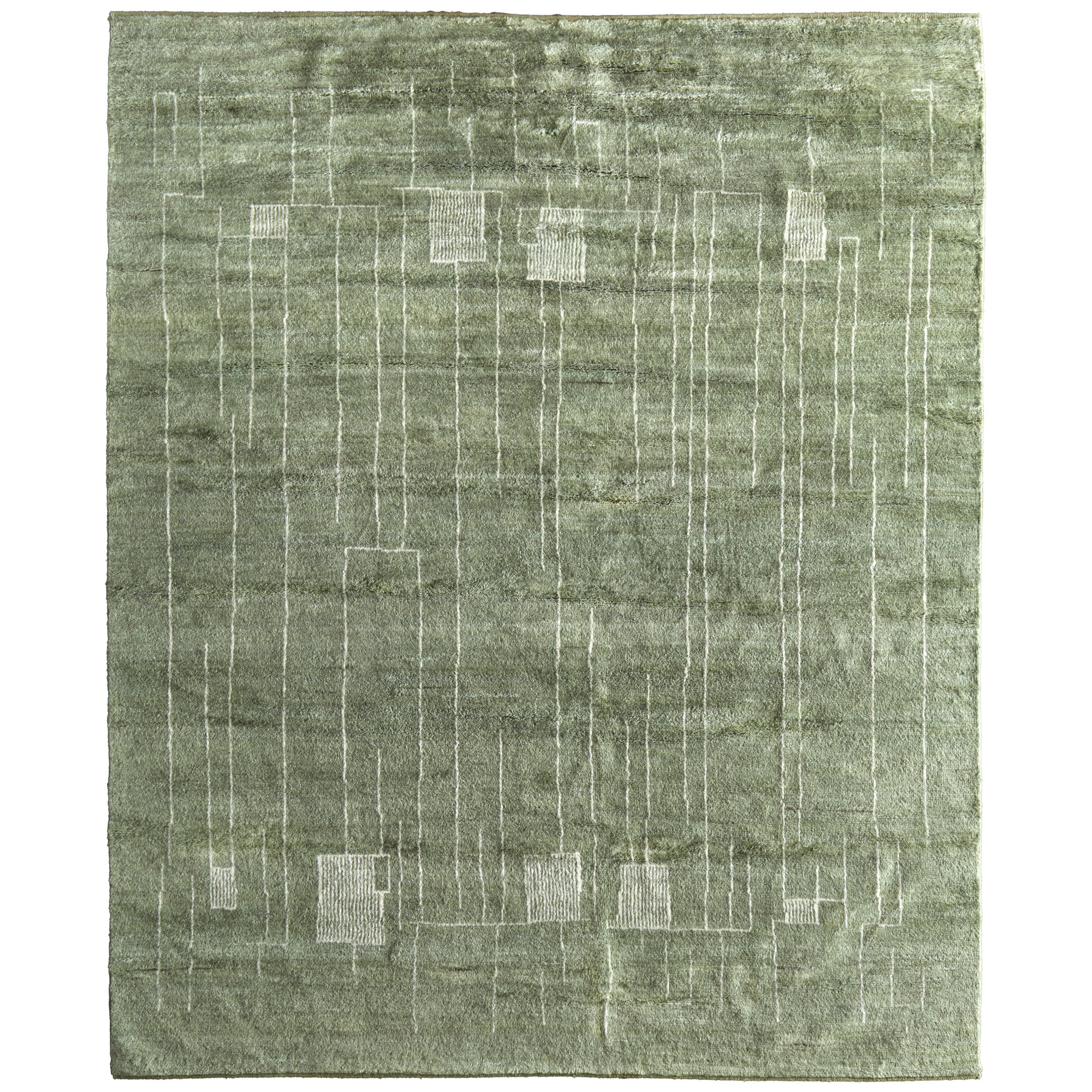 Monaco Modern Abstract Green Area Rug, Rectangle 8'6" x 11'6"
