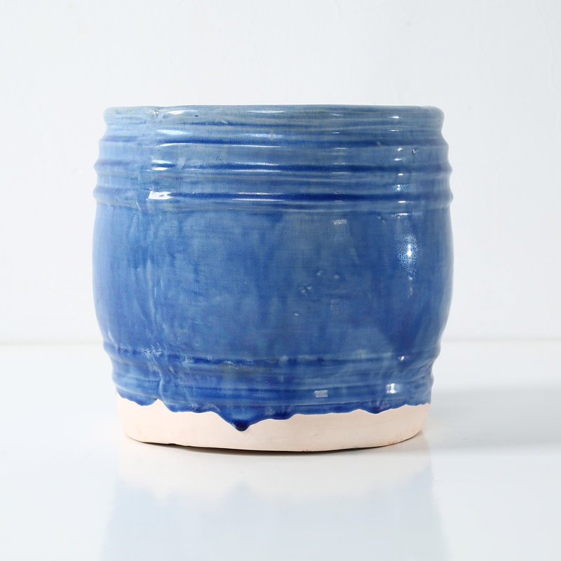 Env. Pot à fleurs bleu de 8 pouces de hauteur (ouverture de 7,9 po)