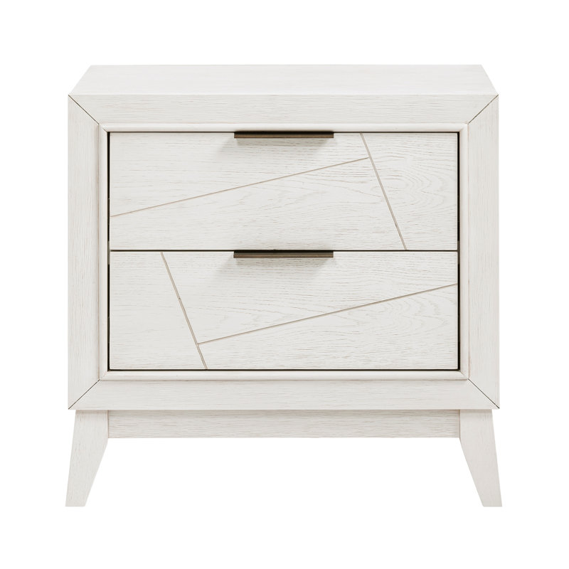 Table de chevet contemporaine en blanc antique - table moderne avec tiroir Smooth Operation