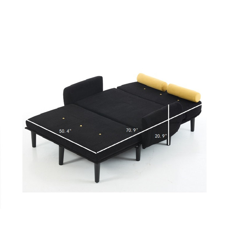 Fauteuil inclinable en velours noir avec causeuse, Noir