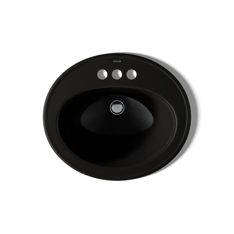 Pennington® Self-Rimming Drop-in Bathroom Sink with 4" Centers, No, Black